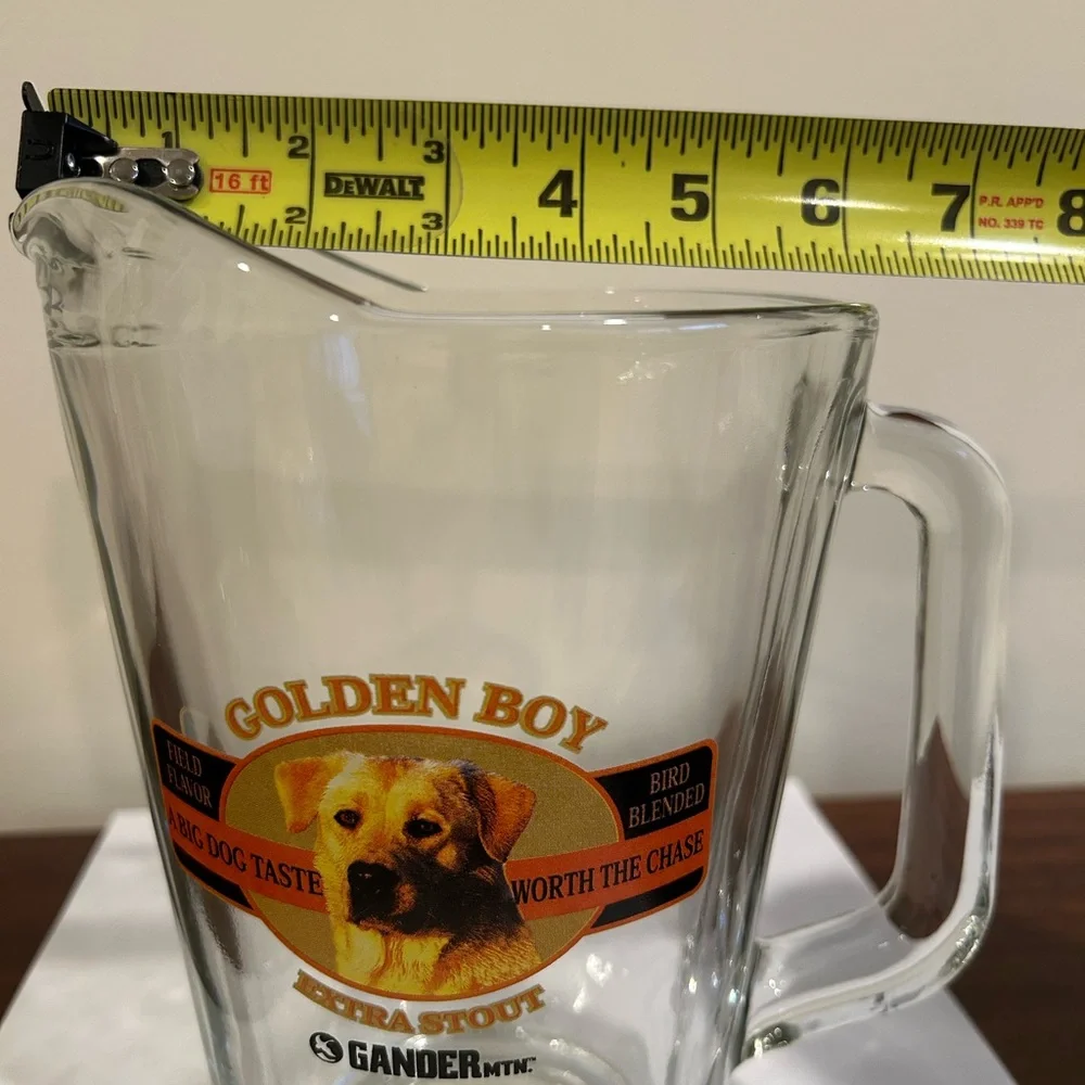 Labrador Bird Dog Golden Boy Glass Beer Pitcher - Clear
